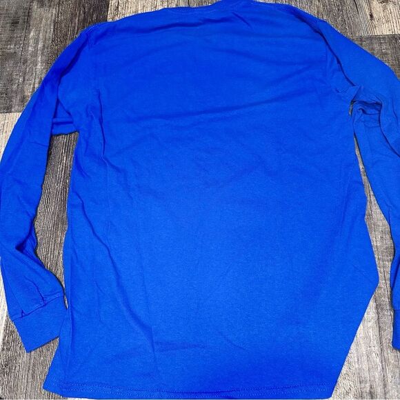 Buffalo Bills Breaking Tables Tailgate Graphic - Blue Long Sleeve, Size M - Picture 5 of 7